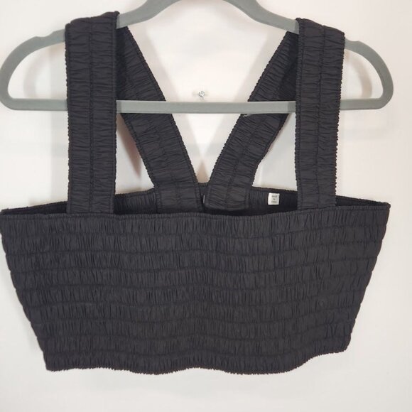 A.L.C Cielo Smocked Cotton Crop Tank‎ in Black Size 14 - Picture 6 of 9